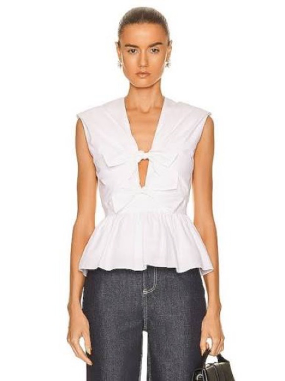 TOVE White Sleeveless Peplum Blouse